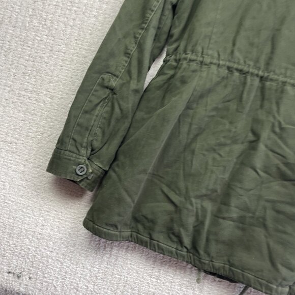 Y2K Vans Button Up Military Green Canvas Utility Jacket Pockets Tech Women S - Picture 10 of 12